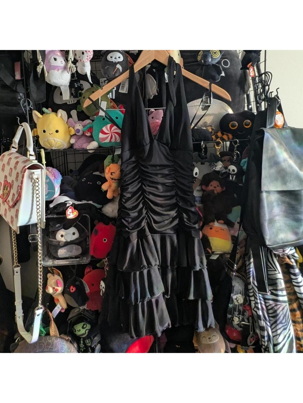 Y2K XOXO Collection Black Ruched Mini Dress